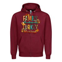 Burgundy family thanksgiving turkey blessing Zipper Hoodie - CowGirlArtShop
