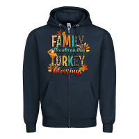 Navy family thanksgiving turkey blessing Zipper Hoodie - CowGirlArtShop