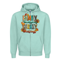 Seafoam family thanksgiving turkey blessing Zipper Hoodie - CowGirlArtShop