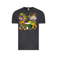 Vintage Black Mardi Gras Coffee Cups Vintage Tee - BundleAndBundleShop