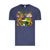 Vintage Denim Mardi Gras Coffee Cups Vintage Tee - BundleAndBundleShop