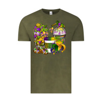 Vintage Olive Mardi Gras Coffee Cups Vintage Tee - BundleAndBundleShop