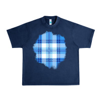 Navy Winter Tartan Patch Urban Heavy Tee - BundleAndBundleShop