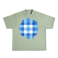 Oil Green Winter Tartan Patch Urban Heavy Tee - BundleAndBundleShop