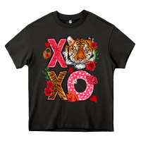 Asphalt xoxo with tiger Heavy Core Tee - NancyCooperArtShop