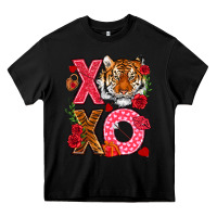 Black xoxo with tiger Heavy Core Tee - NancyCooperArtShop