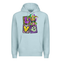 Blue Mist love mardi gras Premium Hoodie - OliviaCreatesArt