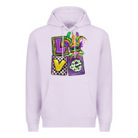 Lilac love mardi gras Premium Hoodie - OliviaCreatesArt