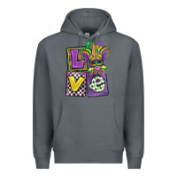 Rock love mardi gras Premium Hoodie - OliviaCreatesArt