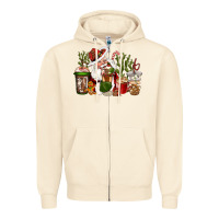 Sandshell western santa cowboy coffe cups christmas Zipper Hoodie - CowGirlArtShop