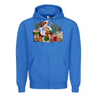 True Royal western santa cowboy coffe cups christmas Zipper Hoodie - CowGirlArtShop