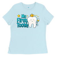 Baby Blue my first tooth tooth fairy Ladies Tee - Jasminsmagicworld