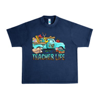 Navy Teacher Life With Truck Urban Heavy Tee - BundleAndBundleShop
