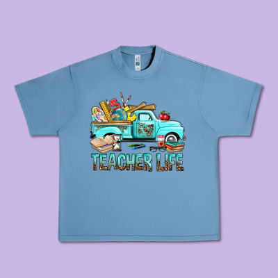 Teacher Life With Truck Urban Heavy Tee Designed By Bundleandbundleshop