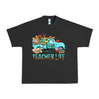 Pigment Black Teacher Life With Truck Urban Heavy Tee - BundleAndBundleShop