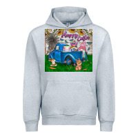Heather Grey happy easter truck Urban Hoodie - CowhideDigitalArt