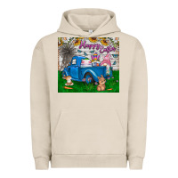 Pigment French Oak happy easter truck Urban Hoodie - CowhideDigitalArt