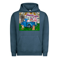 Pigment Midnight Navy happy easter truck Urban Hoodie - CowhideDigitalArt