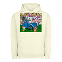 Pigment Pistachio happy easter truck Urban Hoodie - CowhideDigitalArt
