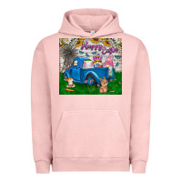 Pigment Salmon happy easter truck Urban Hoodie - CowhideDigitalArt