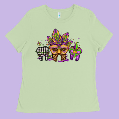 Mardi Gras Teeth Dental Assistant Ladies Tee Designed By Jasminsmagicworld