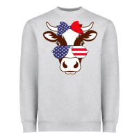 Heather Grey Cow 4Th Of July Independence Day Heavyweight Sweatshirt - Bettercallsaul