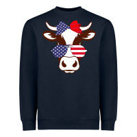 Navy Cow 4Th Of July Independence Day Heavyweight Sweatshirt - Bettercallsaul