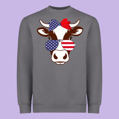 Cow 4th Of July Independence Day Heavyweight Sweatshirt Designed By Bettercallsaul