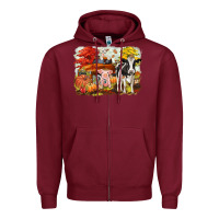 Burgundy fall farm animals Zipper Hoodie - CowGirlArtShop