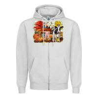 Dove Grey fall farm animals Zipper Hoodie - CowGirlArtShop