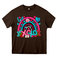 Chocolate Brown xo xo rainbow valentine Heavy Core Tee - NancyCooperArtShop