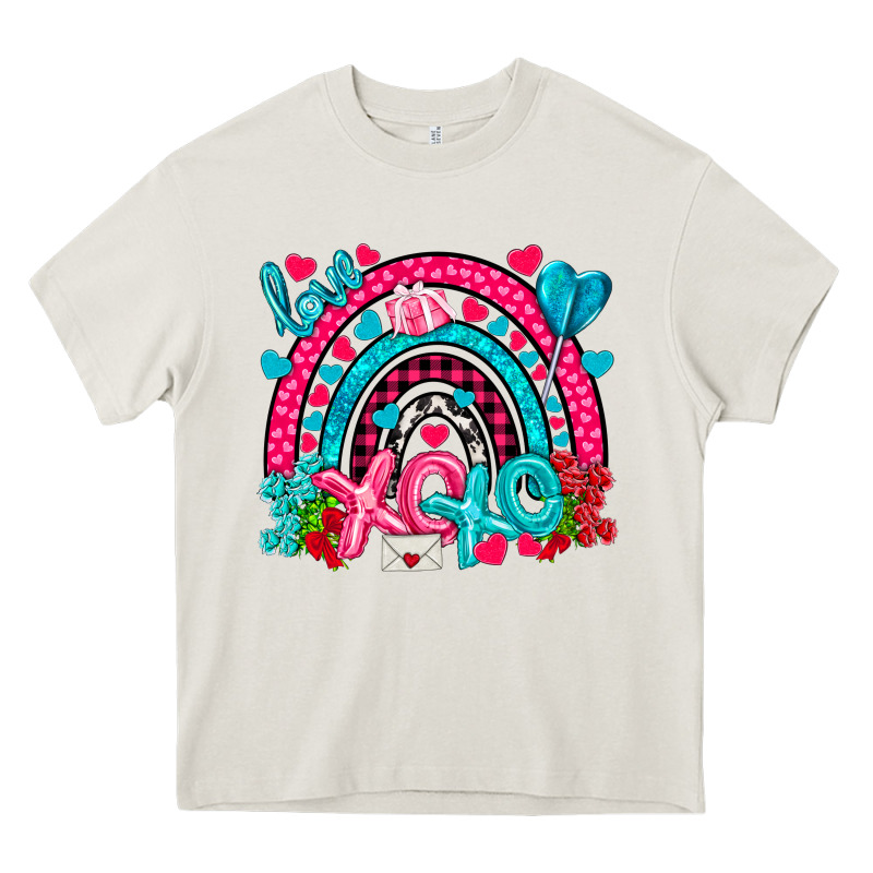 Xo Xo Rainbow Valentine Heavy Core Tee by NancyCooperArtShop | Teevron
