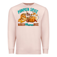 Pale Pink Pumpkin Spice Make Mama Nice Premium Sweatshirt - FaDigitalArtStudio