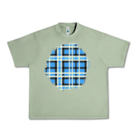 Oil Green Winter Tartan Patch Urban Heavy Tee - BundleAndBundleShop