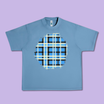 Winter Tartan Patch Urban Heavy Tee Designed By Bundleandbundleshop