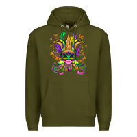Army Green mardi gras mask Premium Hoodie - OliviaCreatesArt