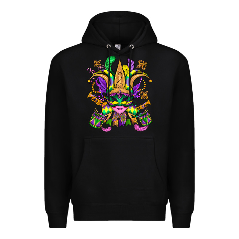 Mardi Gras Mask Premium Hoodie by OliviaCreatesArt | Teevron