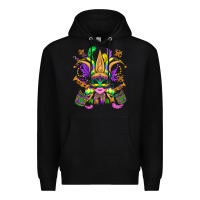 Black mardi gras mask Premium Hoodie - OliviaCreatesArt