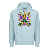 Blue Mist mardi gras mask Premium Hoodie - OliviaCreatesArt