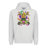 Dove Grey mardi gras mask Premium Hoodie - OliviaCreatesArt