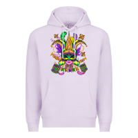 Lilac mardi gras mask Premium Hoodie - OliviaCreatesArt