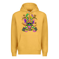 Mustard mardi gras mask Premium Hoodie - OliviaCreatesArt