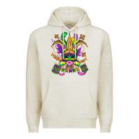 Oatmeal Heather mardi gras mask Premium Hoodie - OliviaCreatesArt