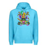 Ocean Blue mardi gras mask Premium Hoodie - OliviaCreatesArt