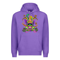 Purple mardi gras mask Premium Hoodie - OliviaCreatesArt