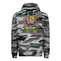 Slate Camo mardi gras mask Premium Hoodie - OliviaCreatesArt