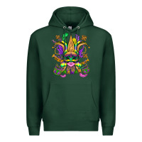 Sports Green mardi gras mask Premium Hoodie - OliviaCreatesArt
