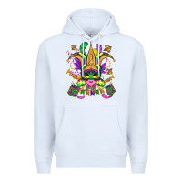 White mardi gras mask Premium Hoodie - OliviaCreatesArt