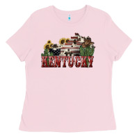 Bubblegum Pink kentucky Ladies Tee - NancyCooperArtShop