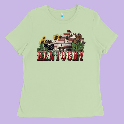 Kentucky Ladies Tee Designed By Nancycooperartshop